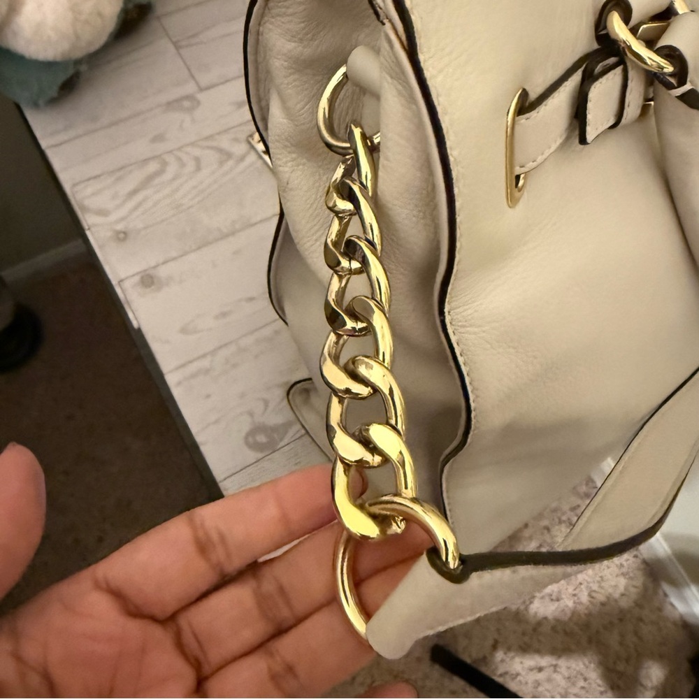 Vintage Michael Kors Hamilton Cream Leather Handbag - Picture 7 of 15